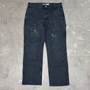 Vintage Carhartt Double Knee Carpenter Pants 33x30 Distressed Relaxed Fit Black